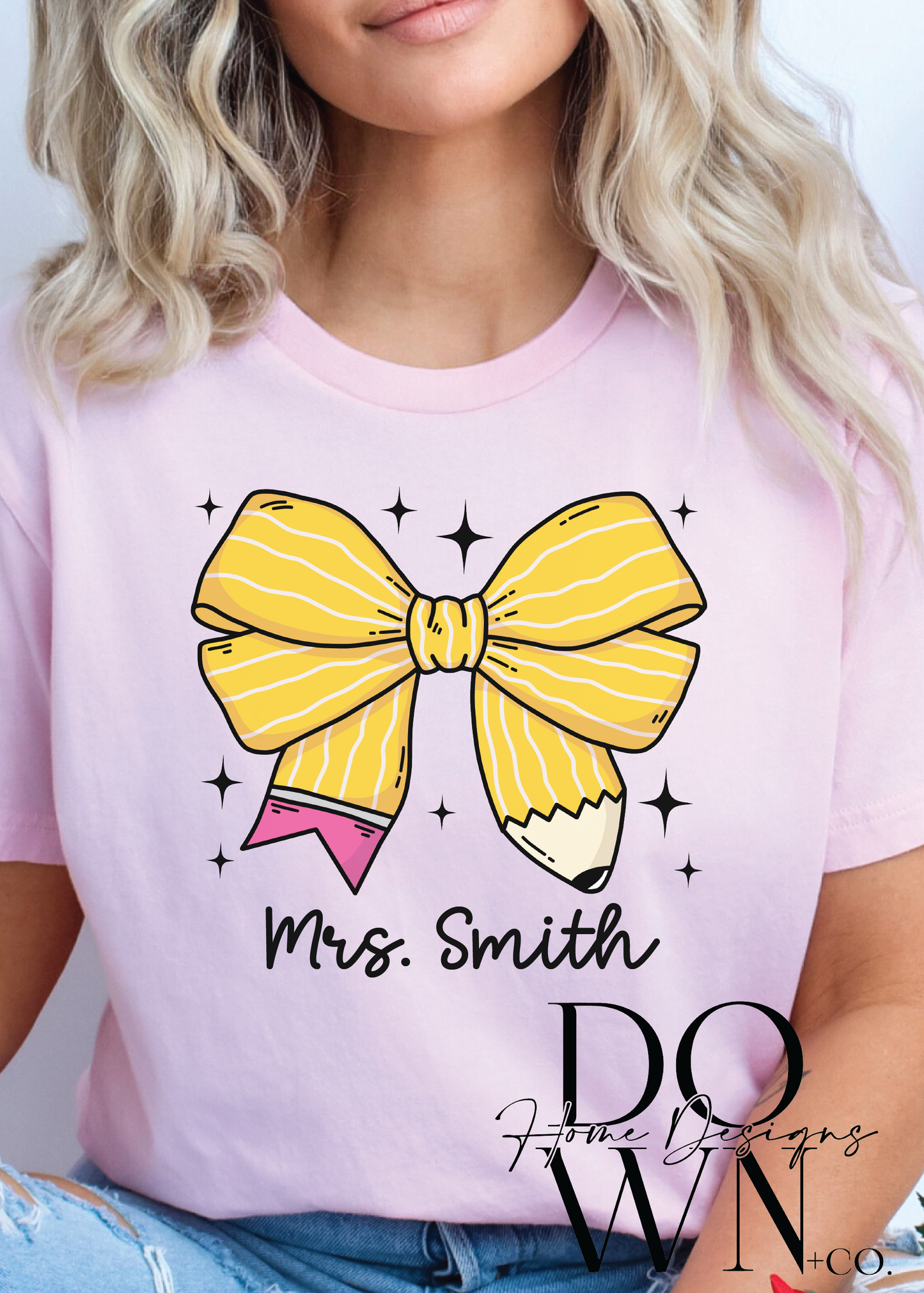 Yellow Pencil Coquette Bow Tee