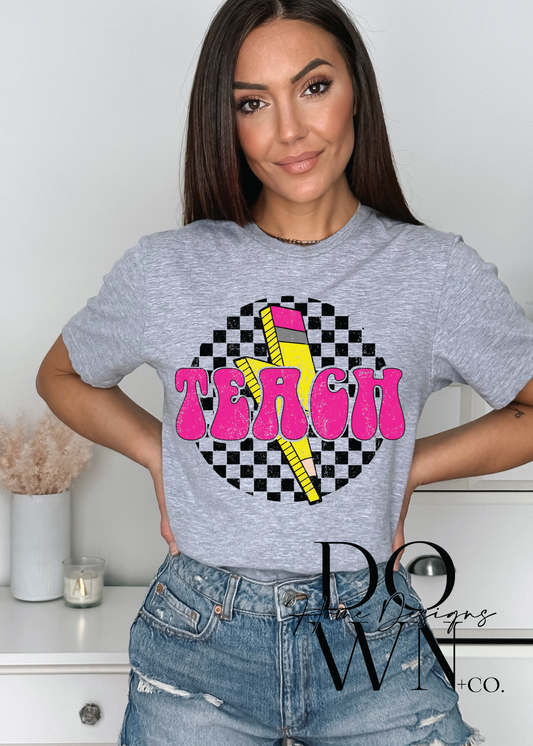 Checkered Teach Tee