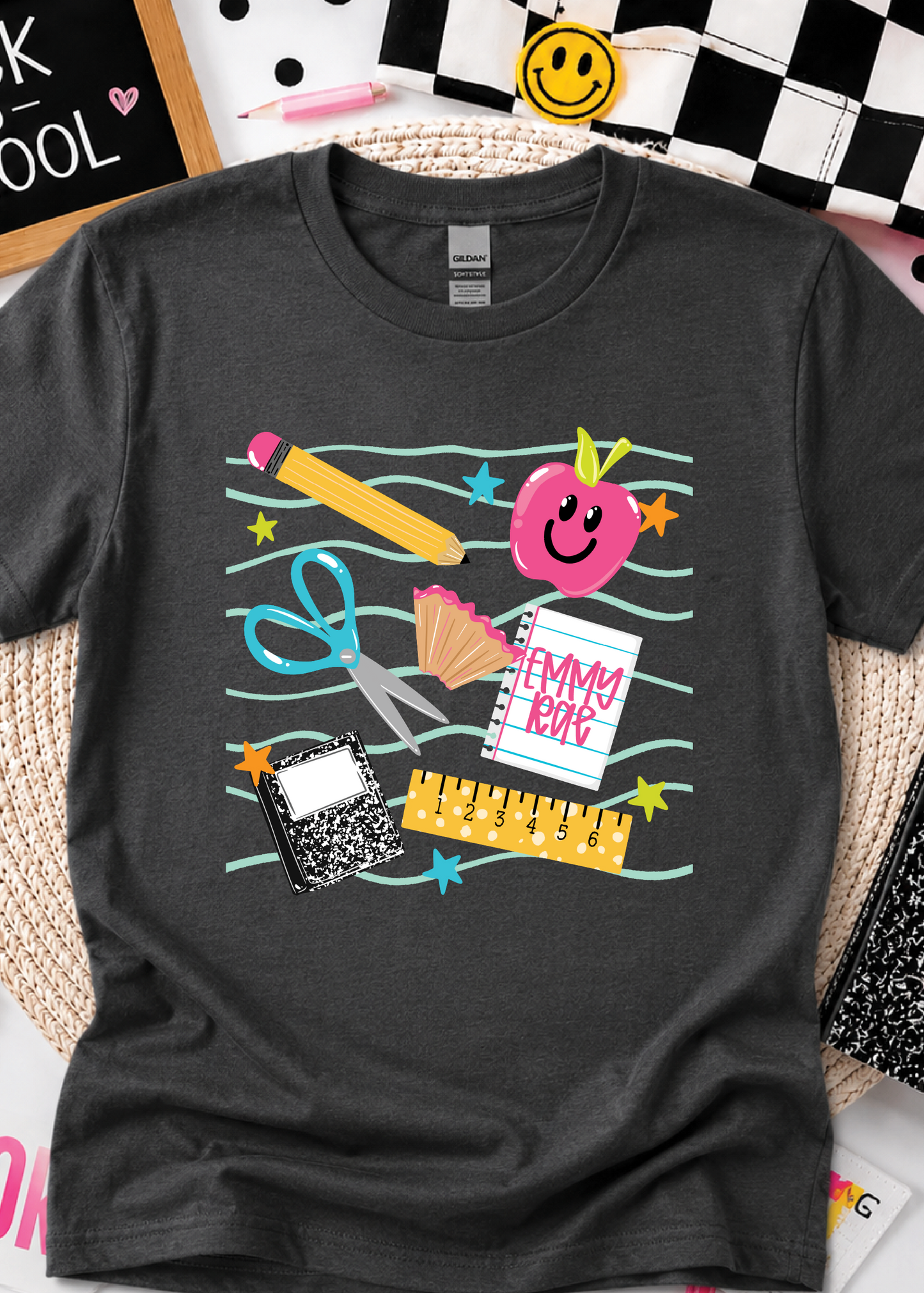 SCHOOL DOODLE CLIPPINGS TEE