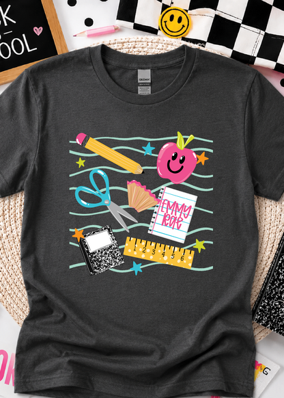 SCHOOL DOODLE CLIPPINGS TEE