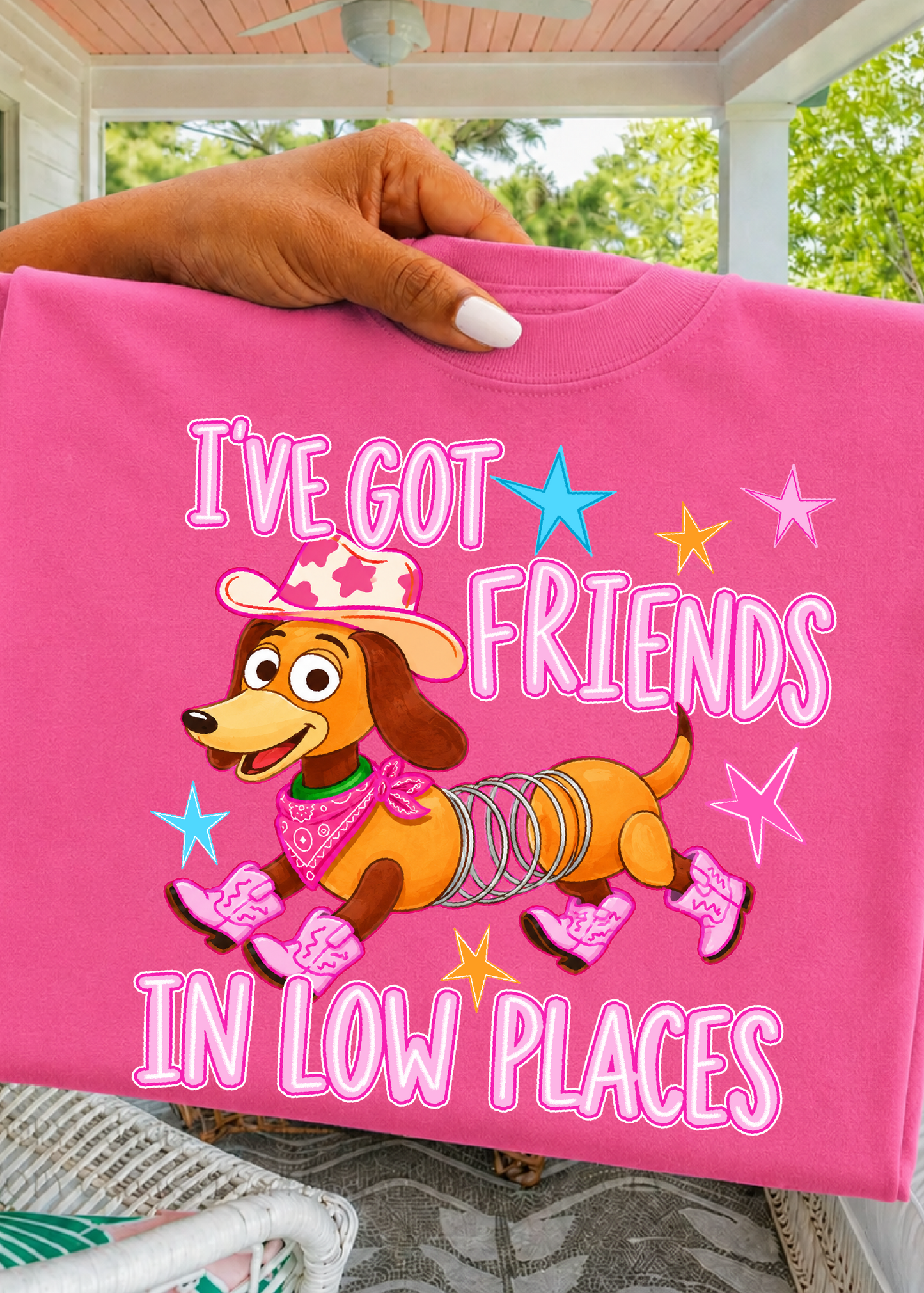 I'VE GOT FRIENDS IN LOW PLACES TEE