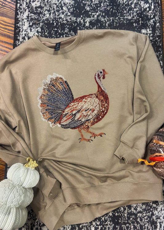 Turkey Sequin Faux Sweatshirt