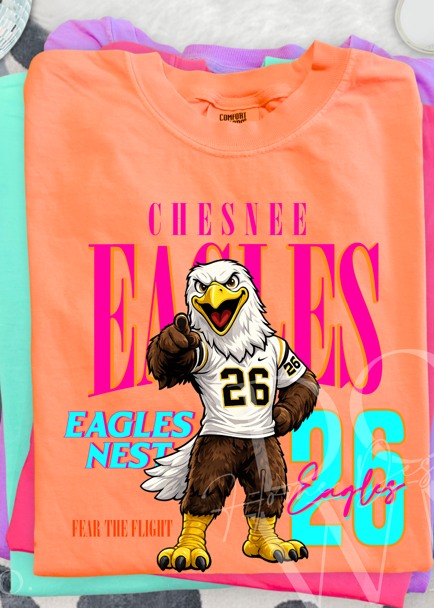Retro Neon Mascot Comfort Color tee