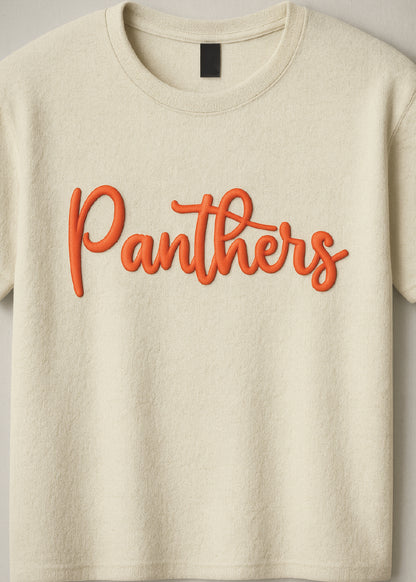 Panthers Script Puff Tee